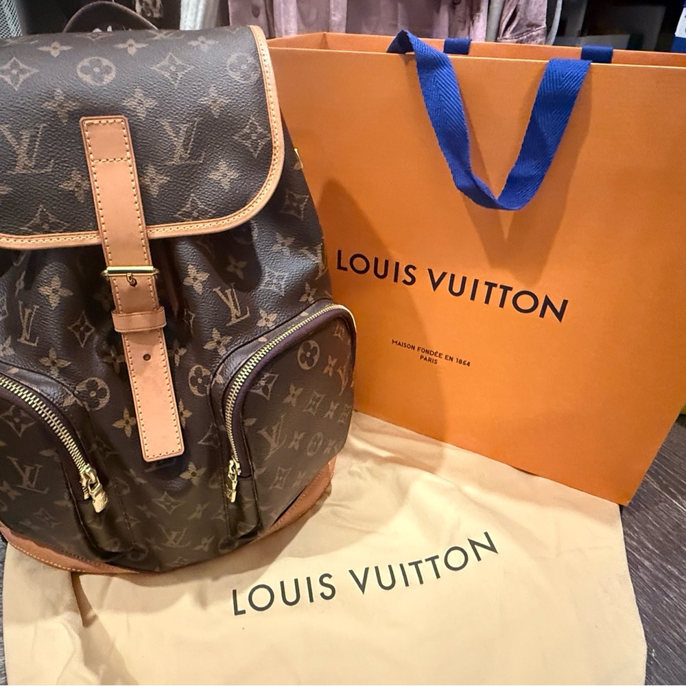 Authentic Louis Vuitton Bosphore Backpack with Monogram Pattern